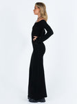 product Princess Polly Asymmetric Neckline  Devyn Off The Shoulder Maxi Dress Black