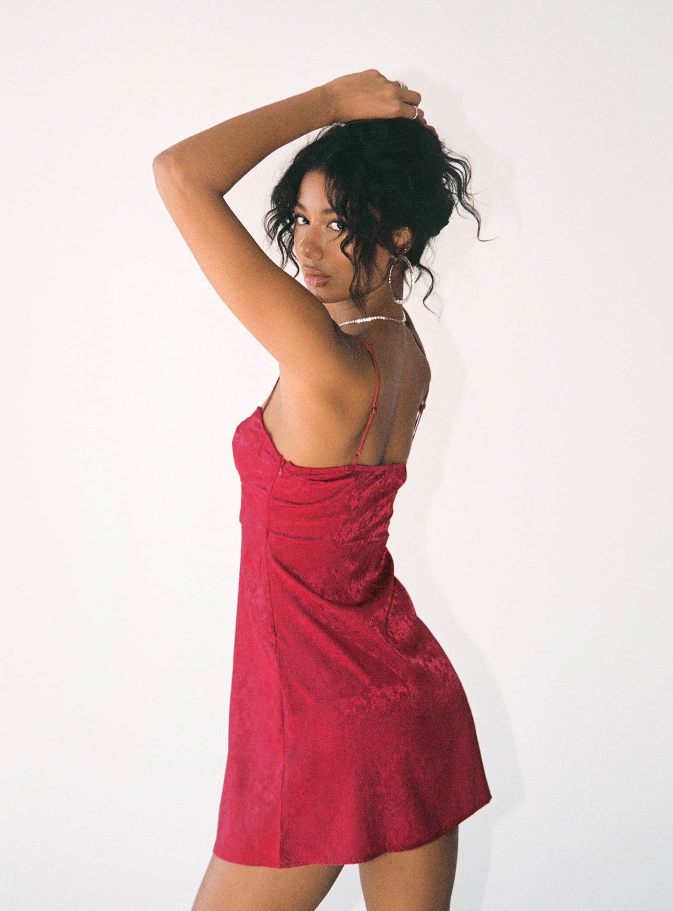 product Princess Polly Asymmetric Neckline  Diva Mini Dress Deep Red