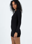 product Princess Polly High Neck  Santorini Knit Mini Dress Black