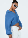 Quinten Sweater Blue Princess Polly  Cropped 
