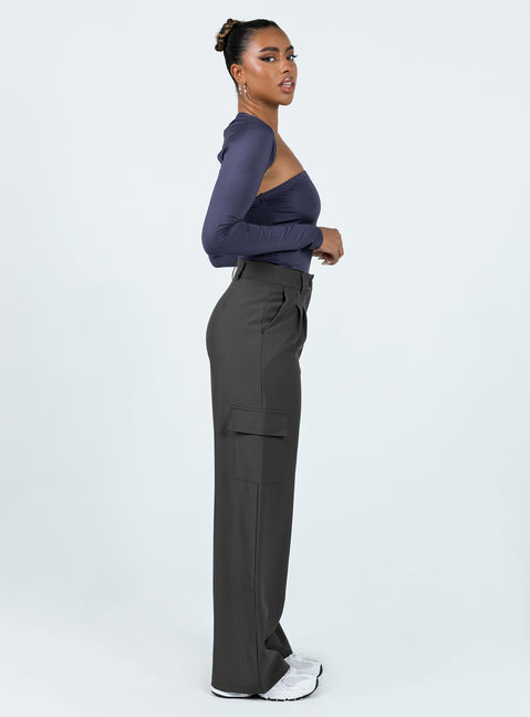 product Princess Polly High Waisted Pants  Archer Cargo Pants Slate