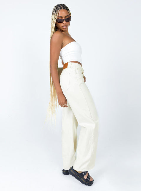 product Princess Polly Mid Rise  Hailie Denim Jeans Cream