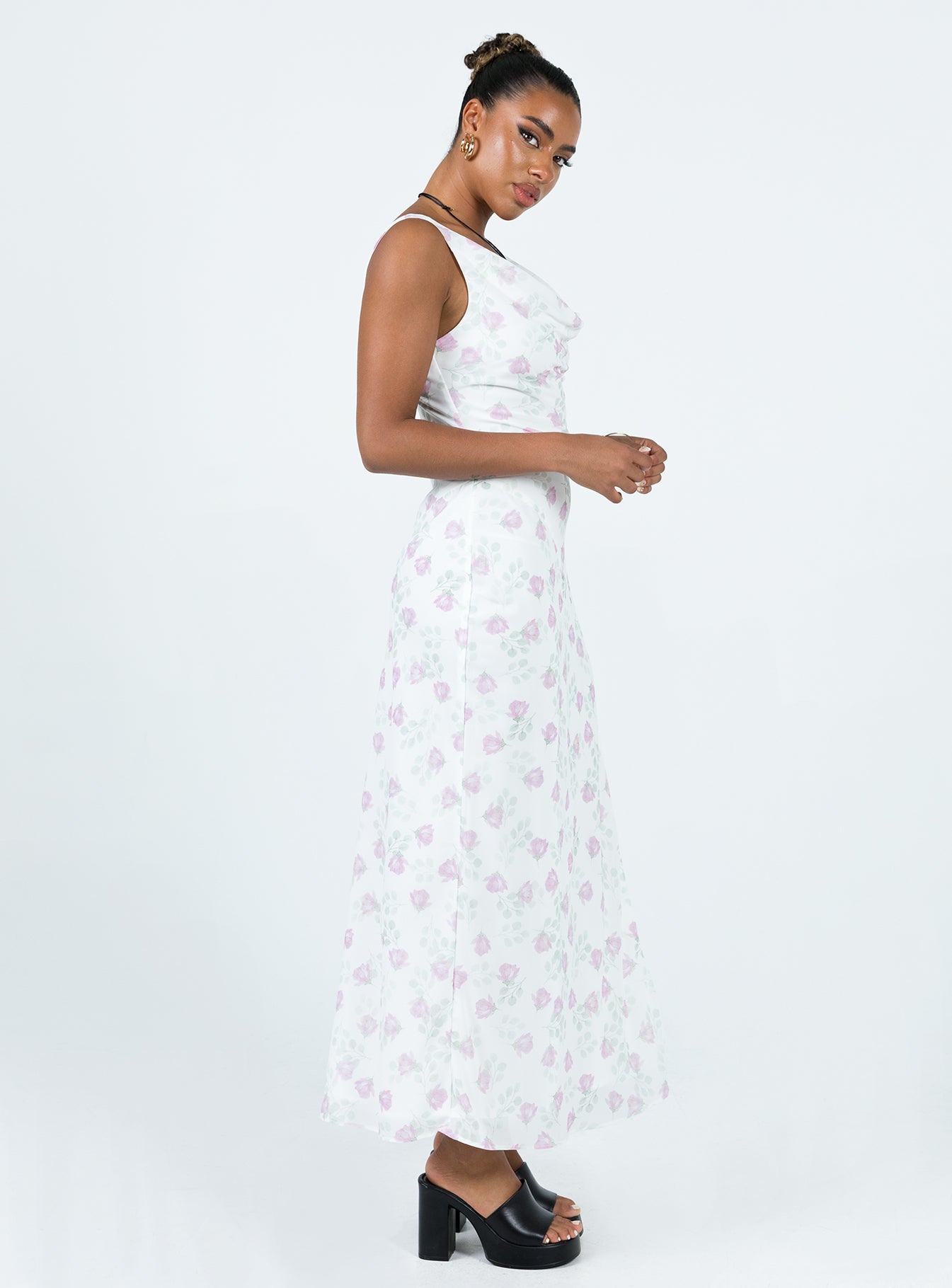 product Princess Polly High Neck  Asbyn Maxi Dress White Floral