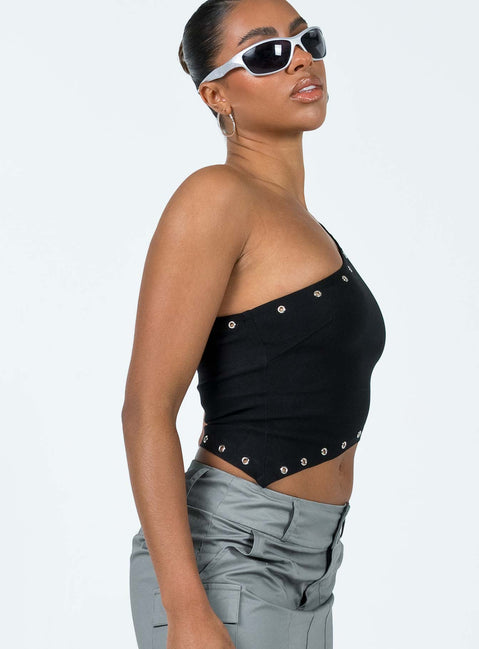 product Princess Polly Sleeveless Square Neck  Motel Soyuna Top Black