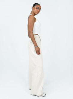 product Princess Polly Mid Rise  Meyer Wide Leg Jeans Beige