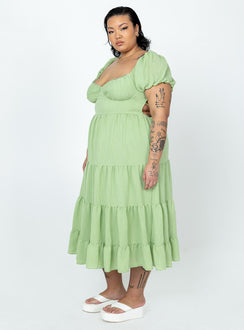 product Princess Polly Asymmetric Neckline  Danny Midi Dress Green Curve