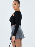 product Motel Senona Skirt Pinstripe Grey Princess Polly  Mini Skirts 