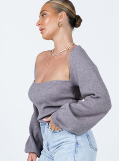 Eliza Sweater Grey Princess Polly  Cropped 