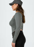 Long sleeve top Square neckline Good stretch