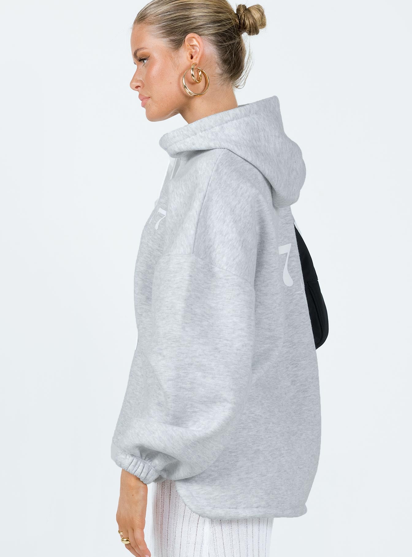 Angel Number 777 Hoodie Grey Princess Polly  long 