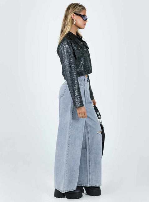 product Princess Polly Mid Rise  Murdock Wide Leg Jeans Denim