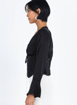 product Princess Polly Full Sleeves Asymmetric Neckline  Hunton Long Sleeve Top Black