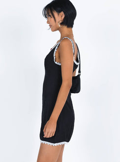 product Princess Polly Asymmetric Neckline  Fyfe Mini Dress Dusty Black