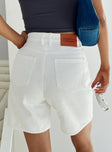 Aysa Shorts White Denim Princess Polly mid-rise 