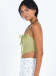 product Princess Polly Sleeveless Square Neck  Crozier Top Green