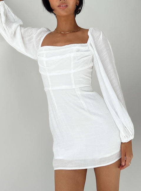 product Princess Polly Asymmetric Neckline Asymmetric Neckline  Warra Mini Dress White