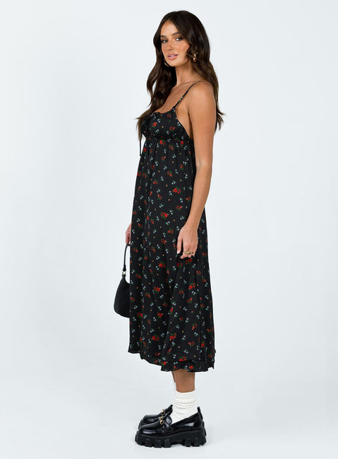 product Princess Polly Square Neck  Empress Of Love Maxi Dress Black Floral