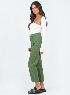 product Princess Polly High Waisted  Leta Straight Leg Denim Jeans Khaki