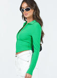 product Princess Polly Full Sleeves Full Sleeves Square Neck Square Neck  Zinnea Top Green