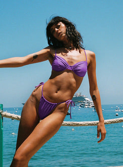 Purple bikini bottoms Tie sides  Adjustable coverage  Cheeky cut bottoms Fully lined 