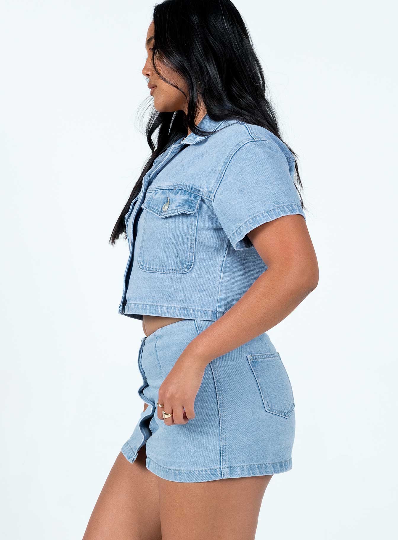 product The Justin Mini Skirt Denim Princess Polly  Mini Skirts 