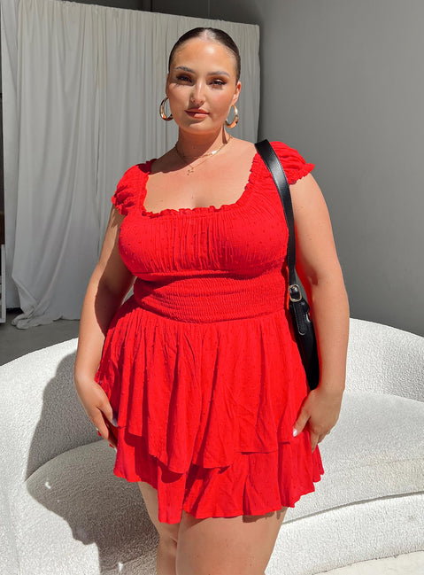 The Love Galore Romper Red Curve