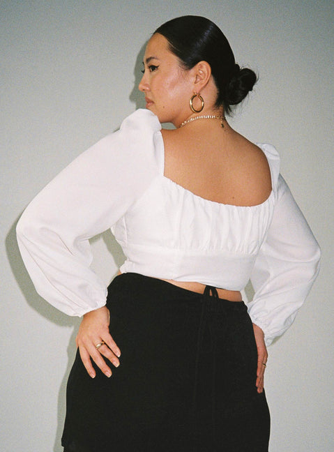 product Princess Polly Sleeveless Square Neck  Ariah Long Sleeve Top White Curve Eco