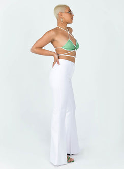 side view of model wearing Princess Polly Dayton Pants White 