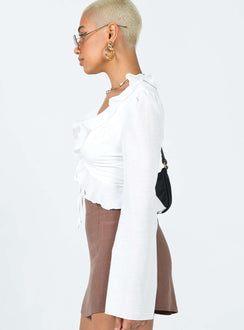 product Princess Polly Full Sleeves Scoop Neck  Sherwood Long Sleeve Top White