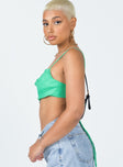 side view of model wearing Princess Polly Carol Top Green 