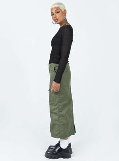 product Motel Widya Skirt Dark Olive Princess Polly  Midi Skirts 