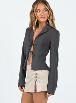 product Princess Polly Full Sleeves High Neck  Archer Shirt Slate