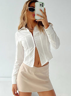 product Princess Polly Full Sleeves High Neck  Cantel Shirt White