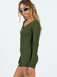 Long sleeve romper Rib knit material Scoop neck