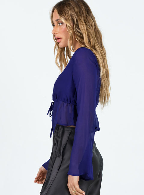 product Princess Polly Full Sleeves Crew Neck  Kenney Long Sleeve Top Blue