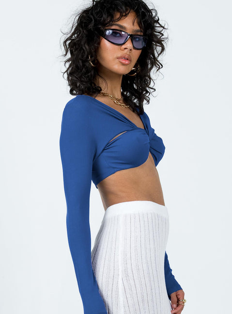 product Princess Polly Sleeveless Square Neck  Lamor Long Sleeve Top Blue