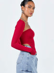 product Princess Polly Full Sleeves Asymmetric Neckline  Koslo Bolero Top Red