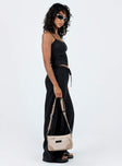 Two piece set Cupro material Adjustable shoulder straps on top Wide leg pants Elasticated waistband with tie fastening