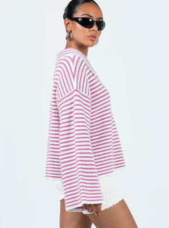 Willbar Oversized Sweater Pink / White Princess Polly  long 