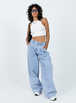 product Princess Polly High Waisted  Bakali Wide Leg Jeans Light Wash