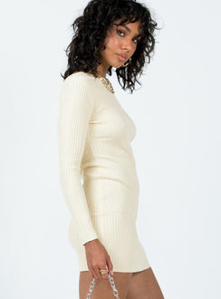 product Princess Polly High Neck  Nadine Long Sleeve Mini Dress Cream