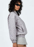 Bomber jacket Quilted material Classic collar Zip fastening Twin hip pockets Elasticated waistband & cuffs