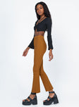 side view of model wearing Princess Polly Moschato Pants Brown 