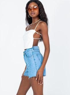 side view of model wearing Princess Polly Jaylene Top White 