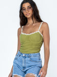 product Princess Polly Sleeveless Crew Neck  Arielle Bustier Green