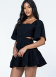 Princess Polly Square Neck  Dark Star Mini Dress Black