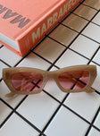 Sunglasses 70% PC 30% AC UV 400 Pink tinted lenses  Moulded nose bridge 