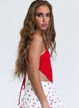 side view of model wearing Princess Polly Avoca Top Red 