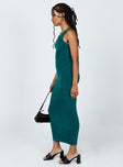 side view of model wearing Princess Polly Everlast Midi Dress Forest Green 