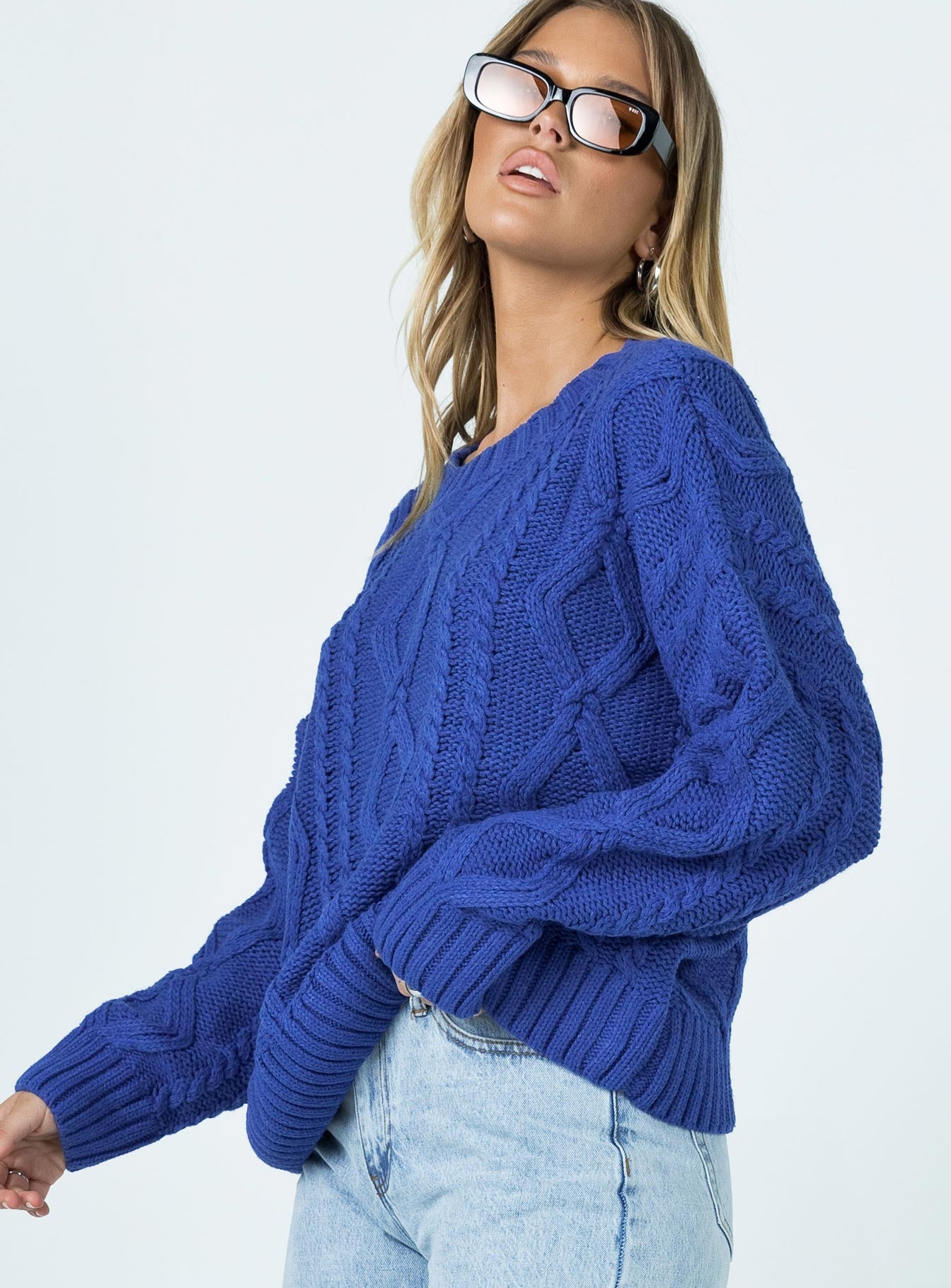 product Anaya Oversized Sweater Monday Blues Princess Polly  